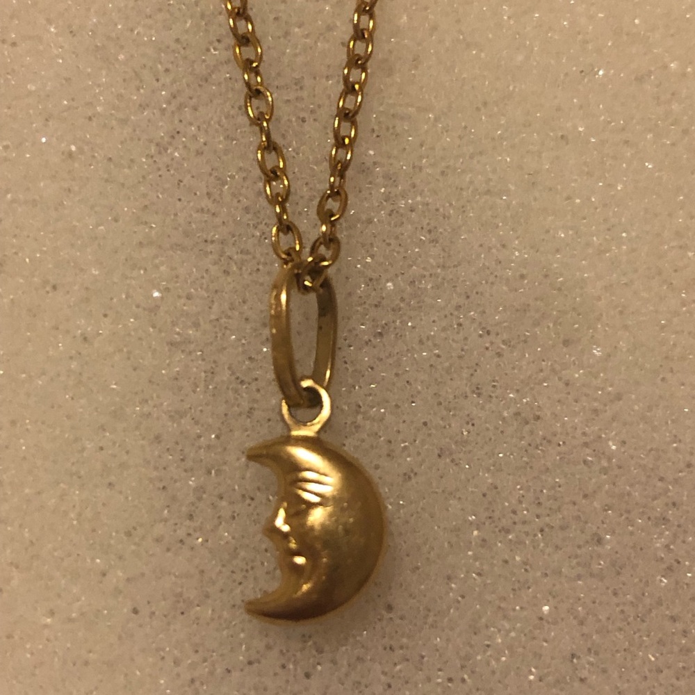 18k Gold Moon Pendant